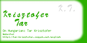 krisztofer tar business card